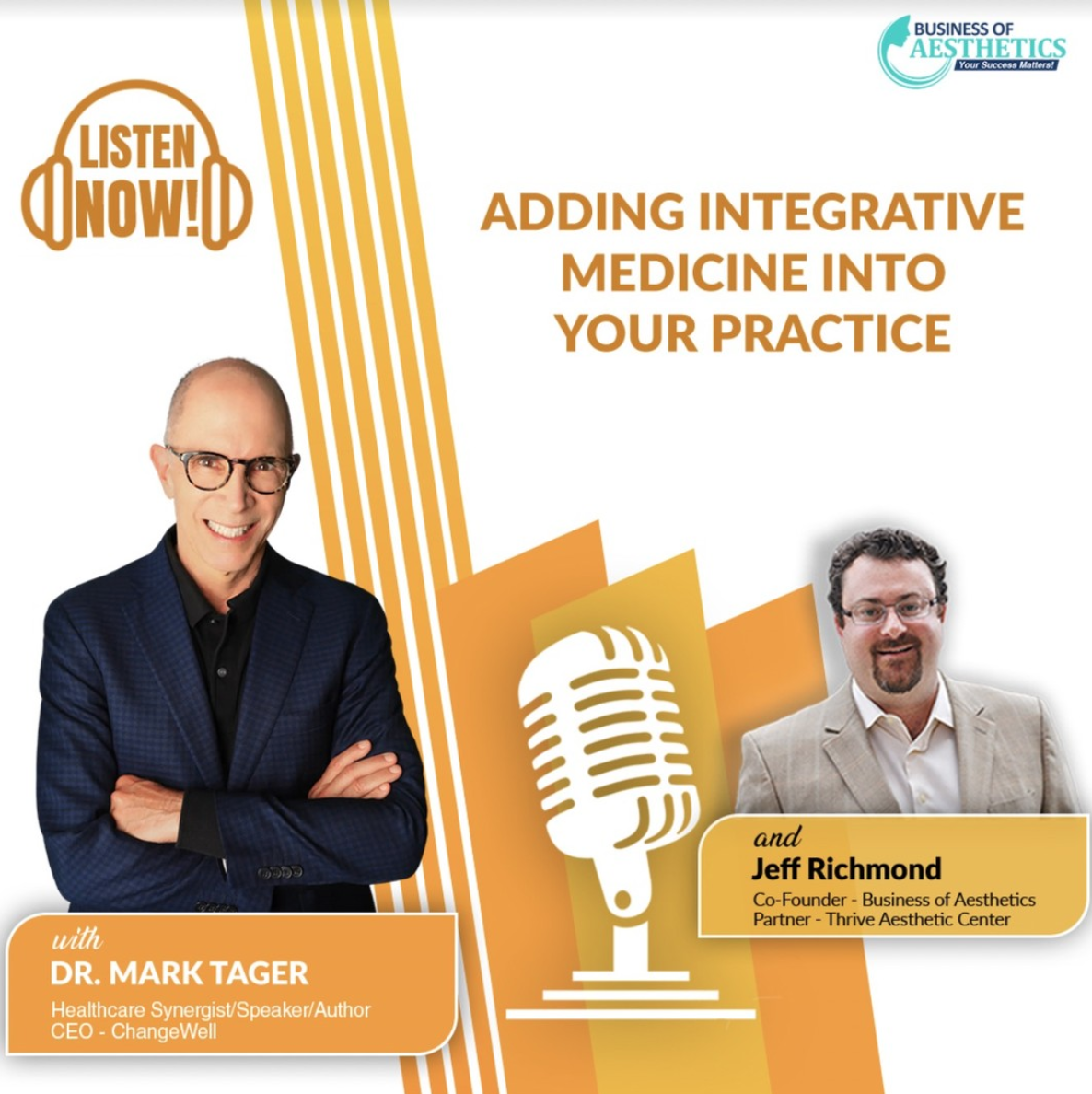 Promotional graphic of Dr. Mark Tager discussing integrative medicine